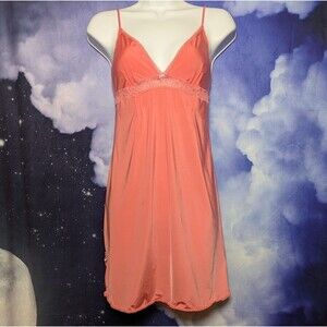 Victoria’s Secret Angels Coral Pink Babydoll Slip Dress Medium Nylon Spandex